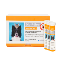 Dia-Röhre von Dia Tab® für Durchfall beim Hund 12 Tbl.